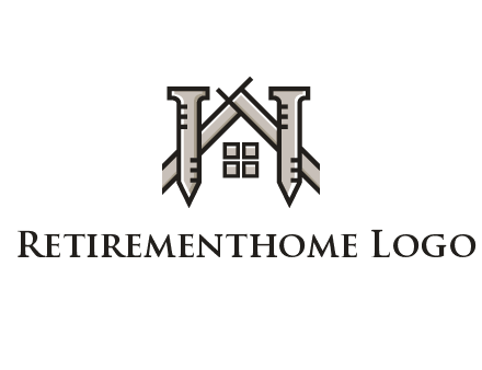 nails strategically placed to build a home or house