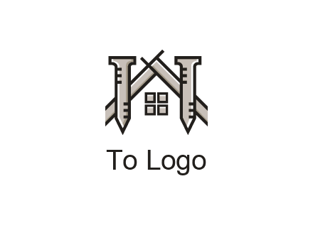 nails strategically placed to build a home or house
