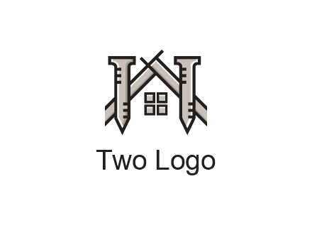 nails strategically placed to build a home or house