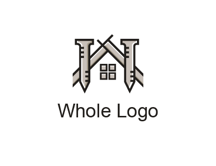 nails strategically placed to build a home or house
