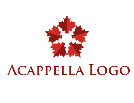 autumn decoration logo made with maple leaves