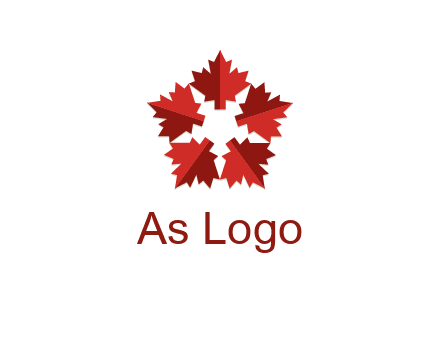 autumn decoration logo made with maple leaves