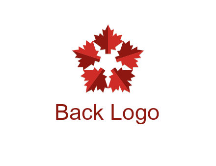 autumn decoration logo made with maple leaves
