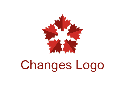 autumn decoration logo made with maple leaves