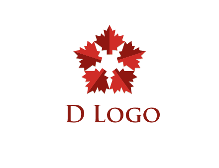 autumn decoration logo made with maple leaves