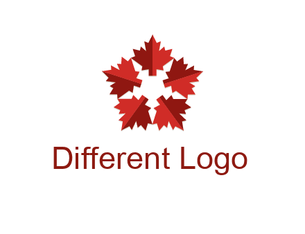 autumn decoration logo made with maple leaves