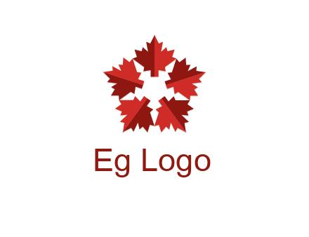 autumn decoration logo made with maple leaves