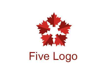autumn decoration logo made with maple leaves