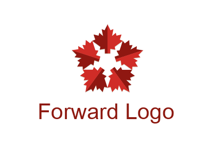 autumn decoration logo made with maple leaves