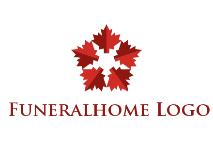 autumn decoration logo made with maple leaves