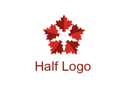 autumn decoration logo made with maple leaves