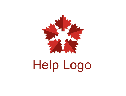 autumn decoration logo made with maple leaves