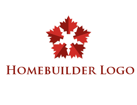 autumn decoration logo made with maple leaves