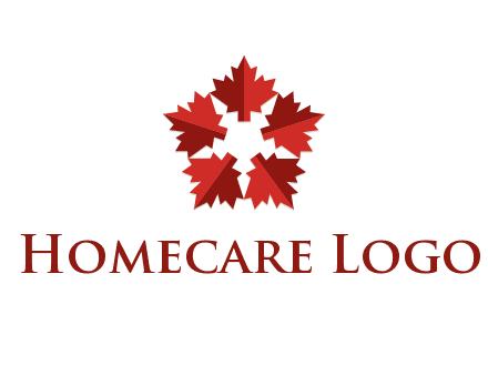 autumn decoration logo made with maple leaves