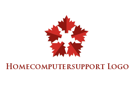 autumn decoration logo made with maple leaves