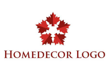 autumn decoration logo made with maple leaves
