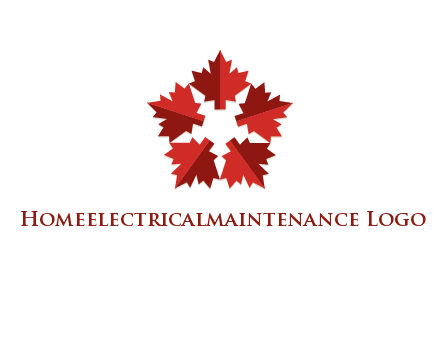 autumn decoration logo made with maple leaves