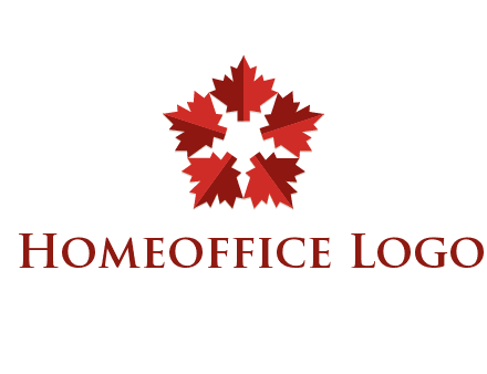 autumn decoration logo made with maple leaves