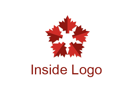 autumn decoration logo made with maple leaves