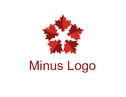 autumn decoration logo made with maple leaves