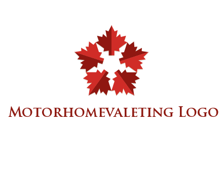 autumn decoration logo made with maple leaves