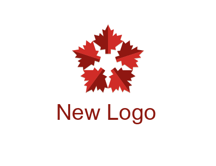 autumn decoration logo made with maple leaves