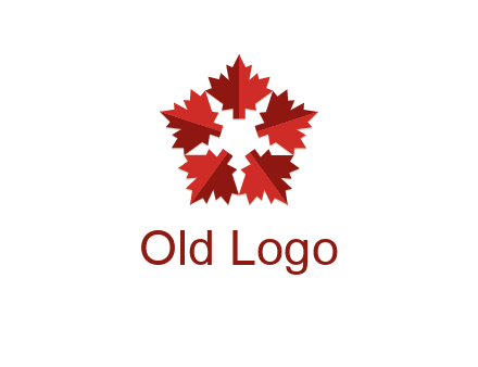 autumn decoration logo made with maple leaves