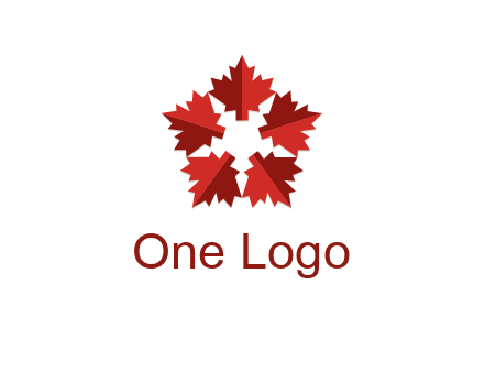 autumn decoration logo made with maple leaves