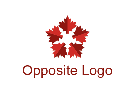 autumn decoration logo made with maple leaves