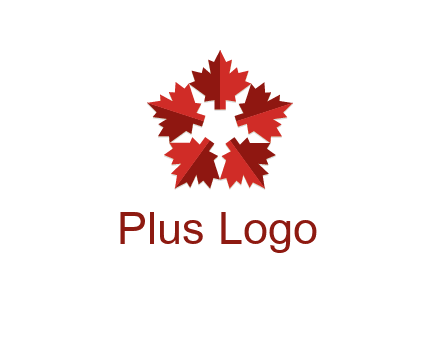 autumn decoration logo made with maple leaves
