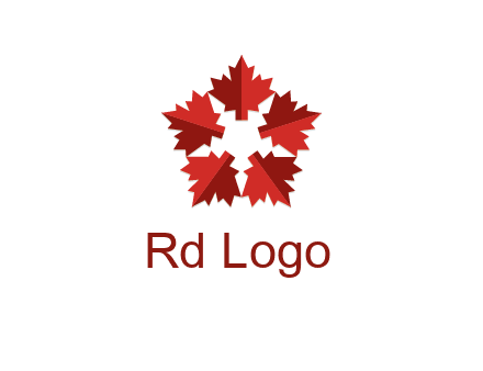 autumn decoration logo made with maple leaves