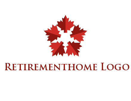 autumn decoration logo made with maple leaves