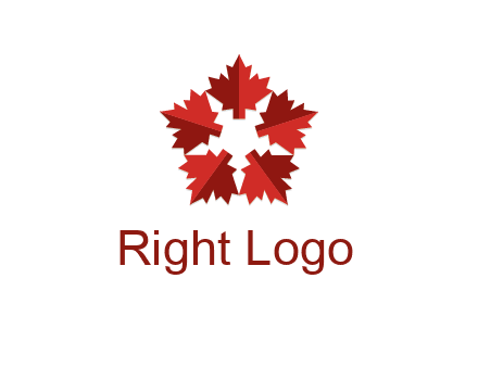 autumn decoration logo made with maple leaves