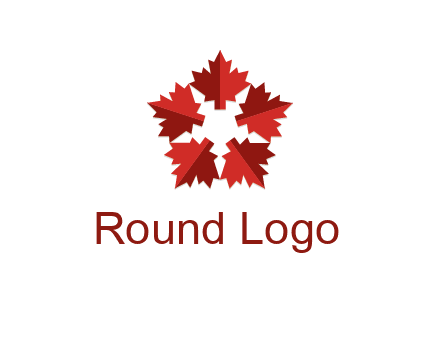 autumn decoration logo made with maple leaves