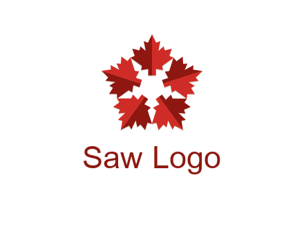 autumn decoration logo made with maple leaves