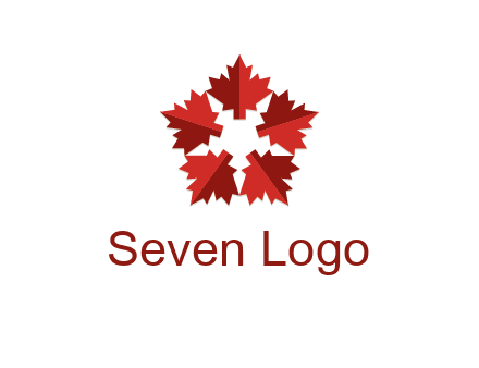 autumn decoration logo made with maple leaves