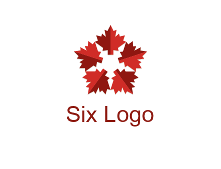 autumn decoration logo made with maple leaves