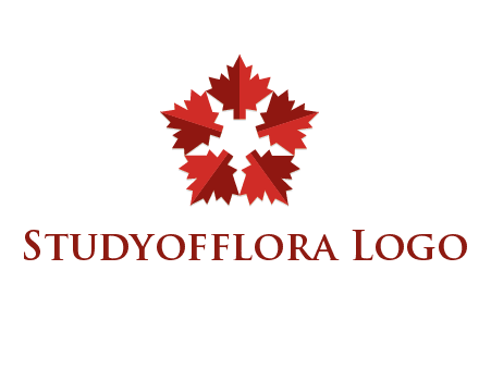 autumn decoration logo made with maple leaves