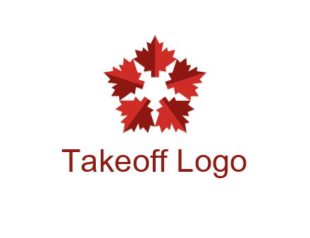 autumn decoration logo made with maple leaves