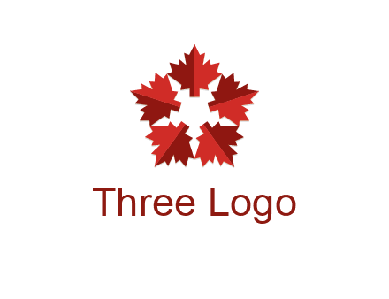 autumn decoration logo made with maple leaves