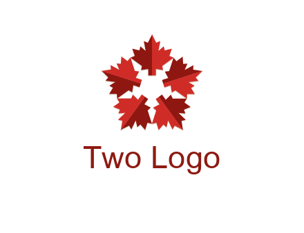 autumn decoration logo made with maple leaves