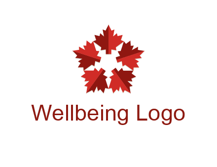autumn decoration logo made with maple leaves