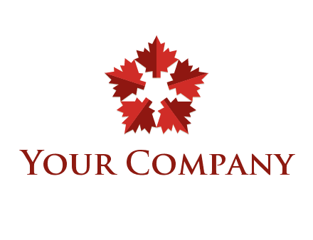autumn decoration logo made with maple leaves