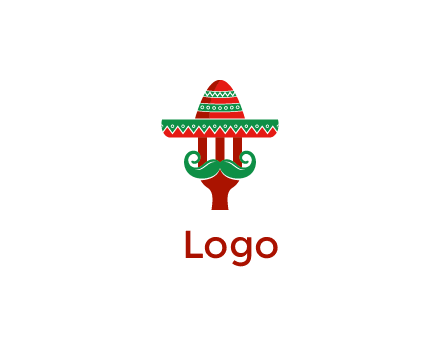 Mexican restaurant logo displaying a fork wearing a sombrero