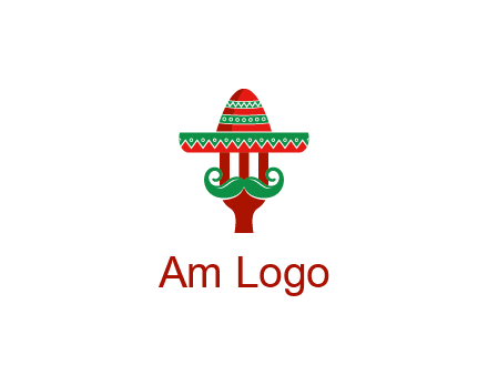 Mexican restaurant logo displaying a fork wearing a sombrero