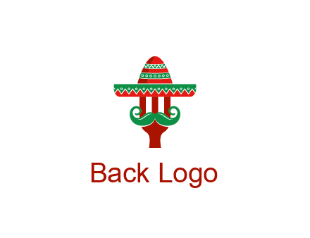 Mexican restaurant logo displaying a fork wearing a sombrero