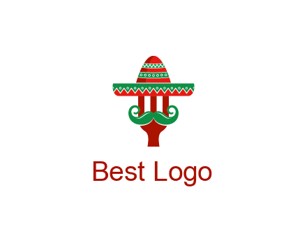 Mexican restaurant logo displaying a fork wearing a sombrero