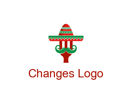 Mexican restaurant logo displaying a fork wearing a sombrero