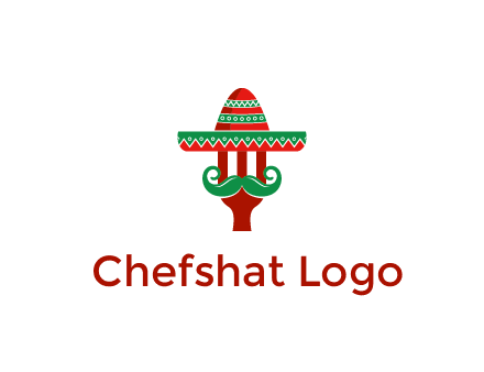 Mexican restaurant logo displaying a fork wearing a sombrero