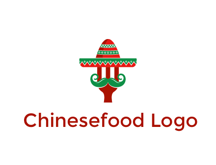 Mexican restaurant logo displaying a fork wearing a sombrero